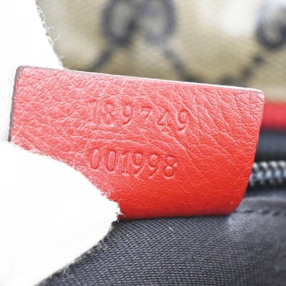 GUCCI GG Pattern Crystal Shoulder Bag Coating Canvas Leather Blue Red 88EE439 - Picture 11 of 16